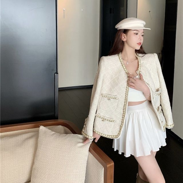 mideal tweed over jacket & mini skirt mideal】tweed over