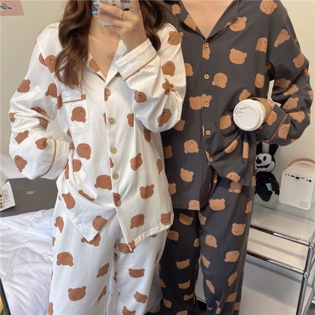 PJS (Women) Teddy Bear Family Pajamas Set