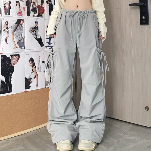 Shineon Studio-High Waist Plain Wide Leg Pants