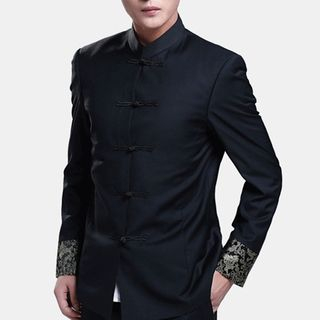 chinese collar shirt with coat