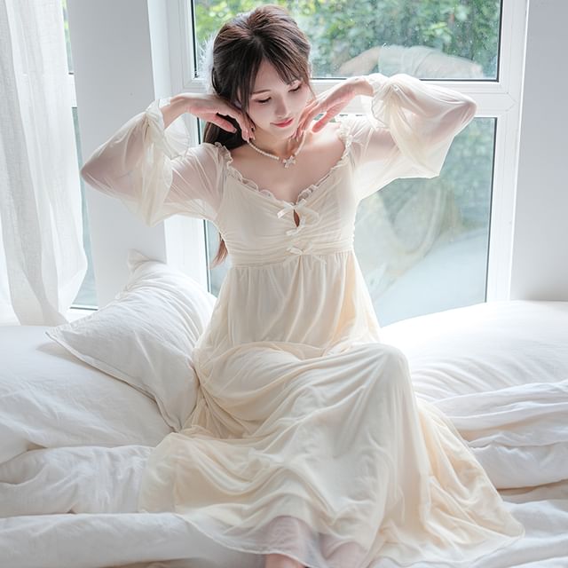 knee length dresses for ladies Plus Size Pyjamas Dress V Neck Cotton Casual Wear / Sleep Wear Short S   Pluspreorder