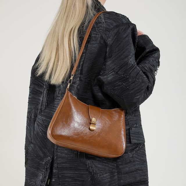 Mulgam-Faux Leather Buckled Shoulder Bag