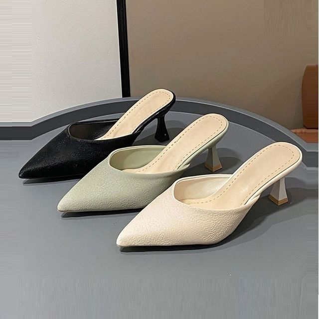 Anjay-Low-Heel Pointed Mules