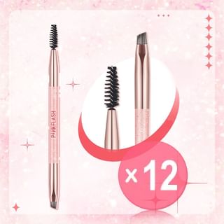 PINKFLASH - Dual-Ended Eyebrow Brush (x12) (Bulk Box)