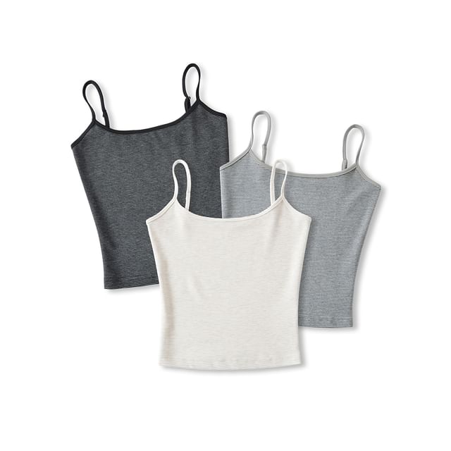Ulark-Scoop Neck Pinstriped Camisole Top