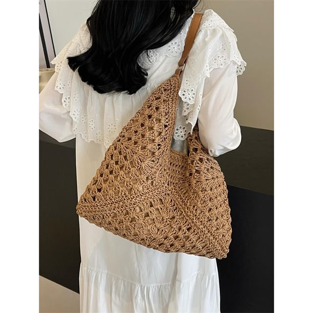 Indenis-Plain Woven Tote Bag