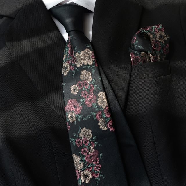 Prodigy-Jacquard Silk Neck Tie Pocket Square Set Various Designs