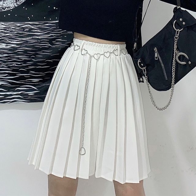 white skirt with chain