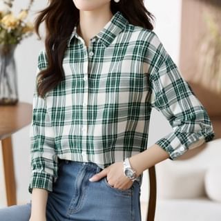 Dragan Pulse-Long-Sleeve Plaid Shirt