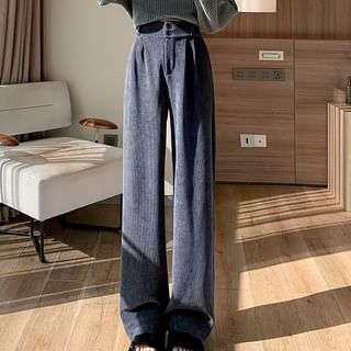 Dragan Pulse-High Waist Plain Wide Leg Pants