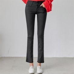 PIPPIN - Fray-Hem Semi Boot-Cut Pants PIPPIN - Fray-Hem Semi Boot-Cut Pants