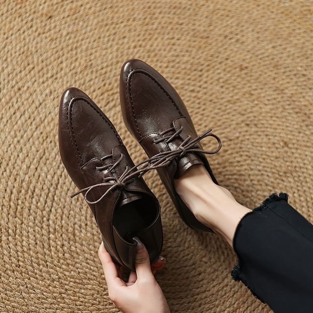 Cinnabelle-Pointed Toe Lace Up Shoes