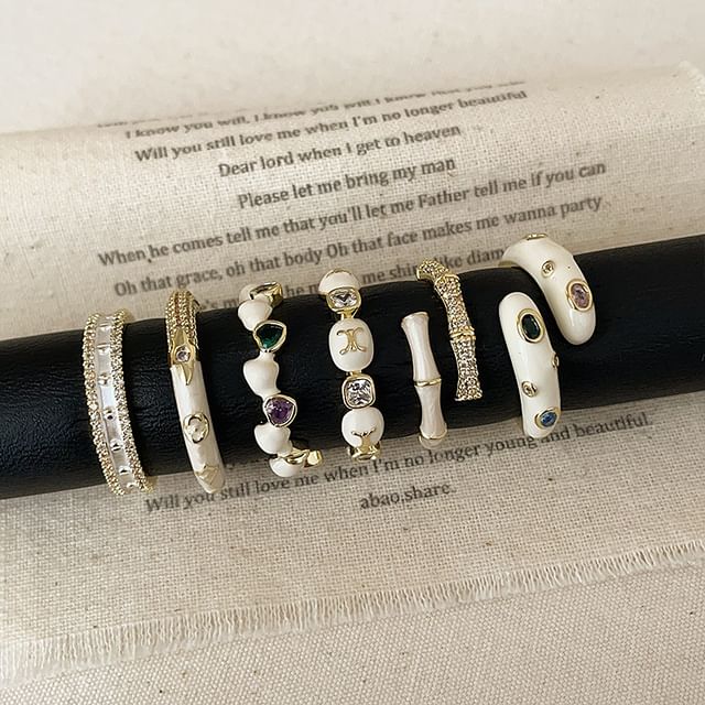 Panda Dama-Rhinestone Open Ring