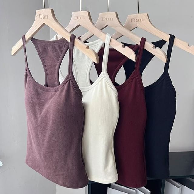 DIYI-Plain Racerback Camisole Top