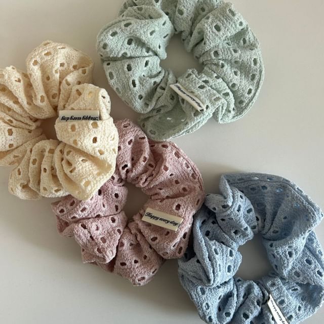 enthice-Eyelet Fabric Scrunchie