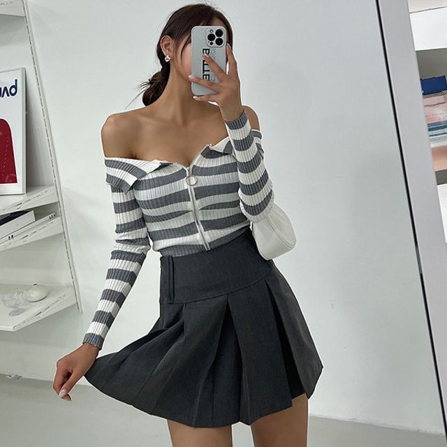 UUZONE - Pleated A-Line Miniskirt | YesStyle