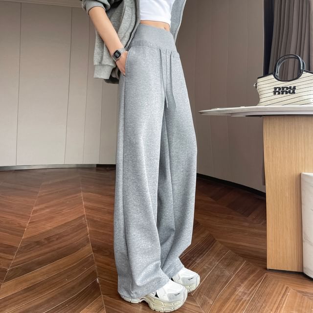 Magimomo-Drawstring Waist Plain Baggy Pants Various Designs