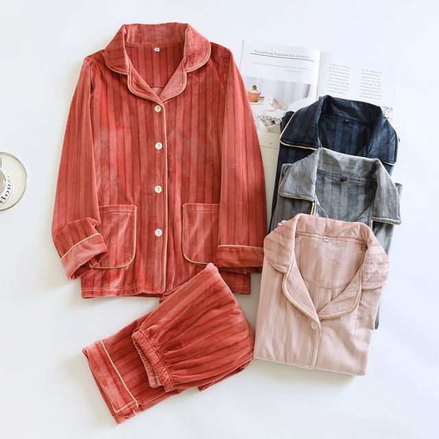 Dogini-Couple Matching Striped Pajama Set