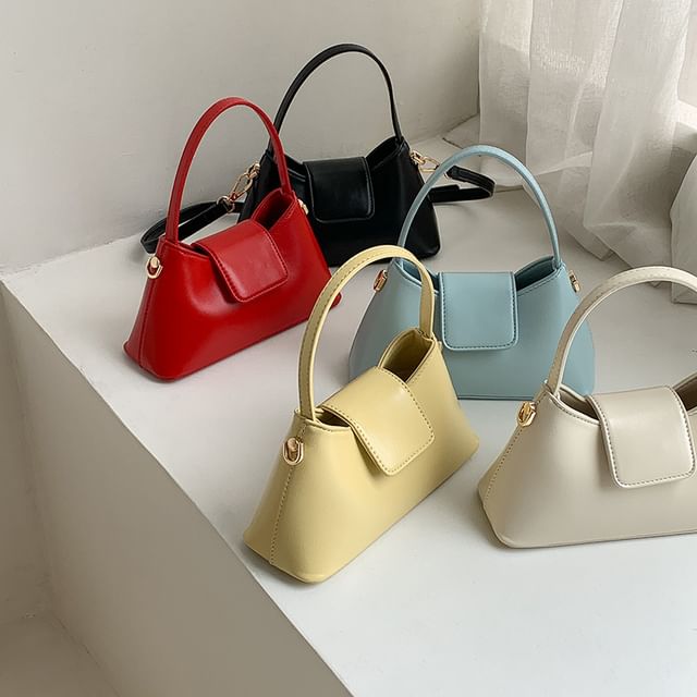 FAYLE-Faux Leather Plain Hobo Bag