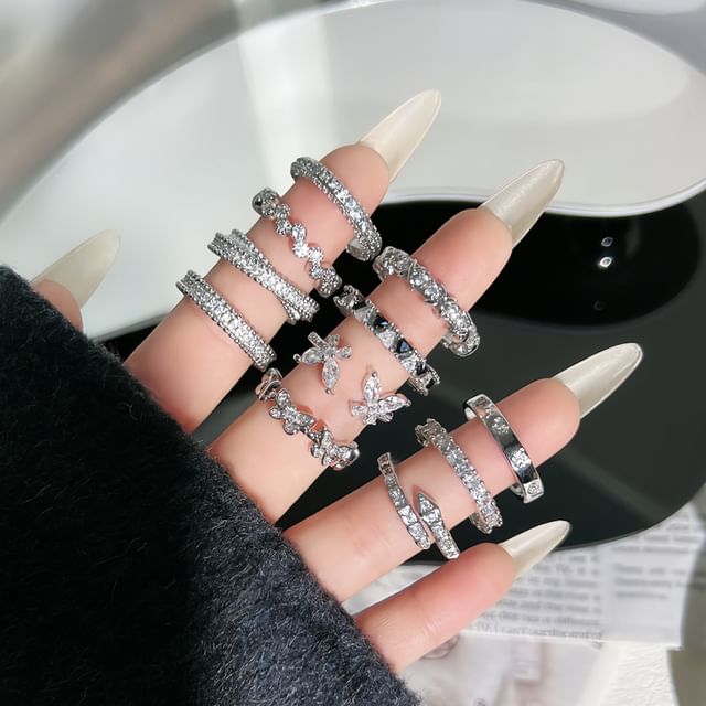 Seirios-Rhinestone Open Ring