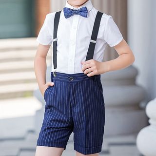 short sleeve dress shirt with suspenders