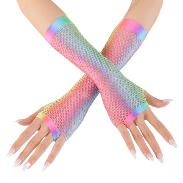 Kinoxslone-Gradient Fishnet Fingerless Gloves