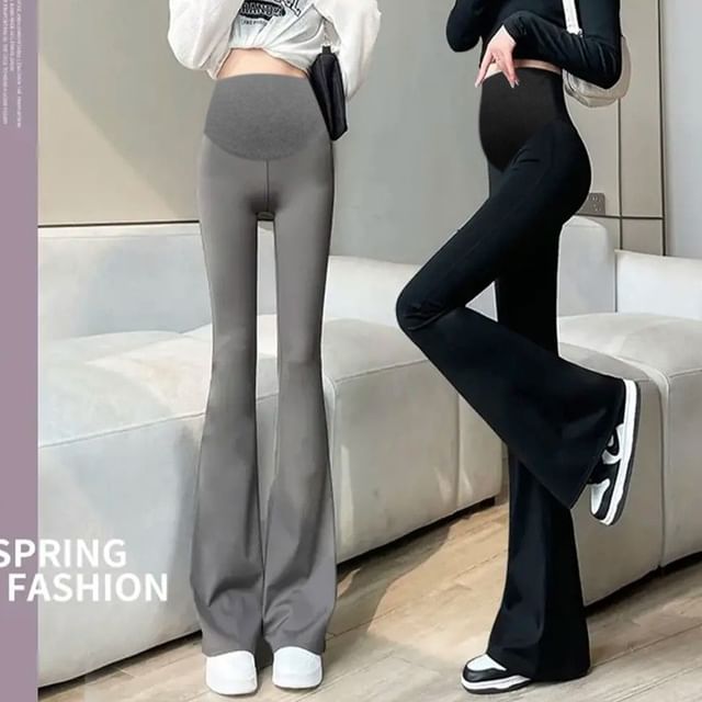 Rosy Street-Maternity Plain Flared Sweatpants