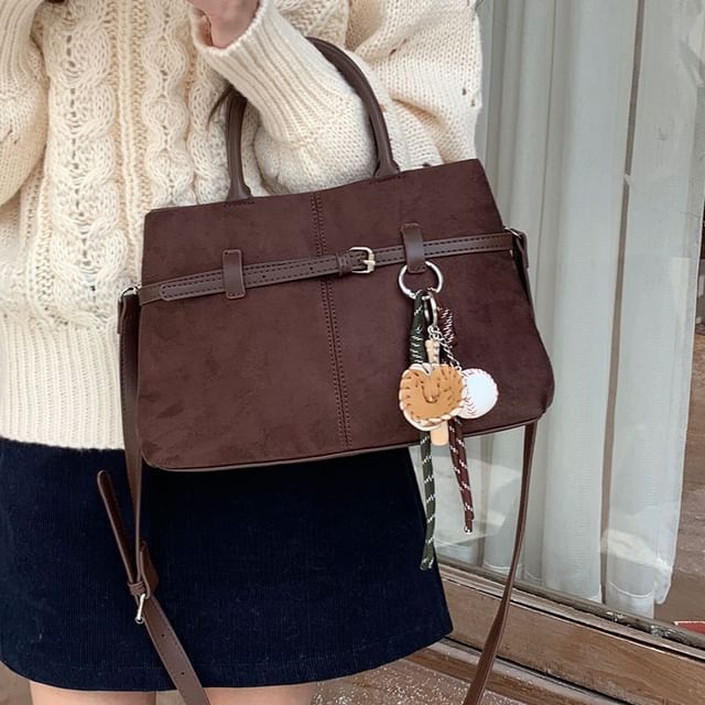 Indenis-Top Handle Buckled Crossbody Bag