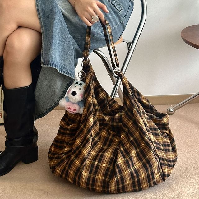 Basaran-Plaid Tote Bag