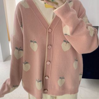 peach knit sweater
