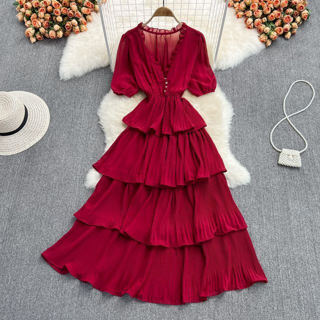 black leather trim dress Miss Circle Women Bellis Black Fur Trim Mesh Panel Off-Shoulder Midi Dress main image 1
