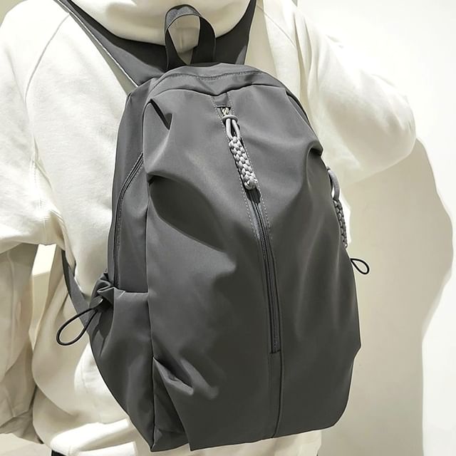 EAVALURE-Plain Nylon Backpack