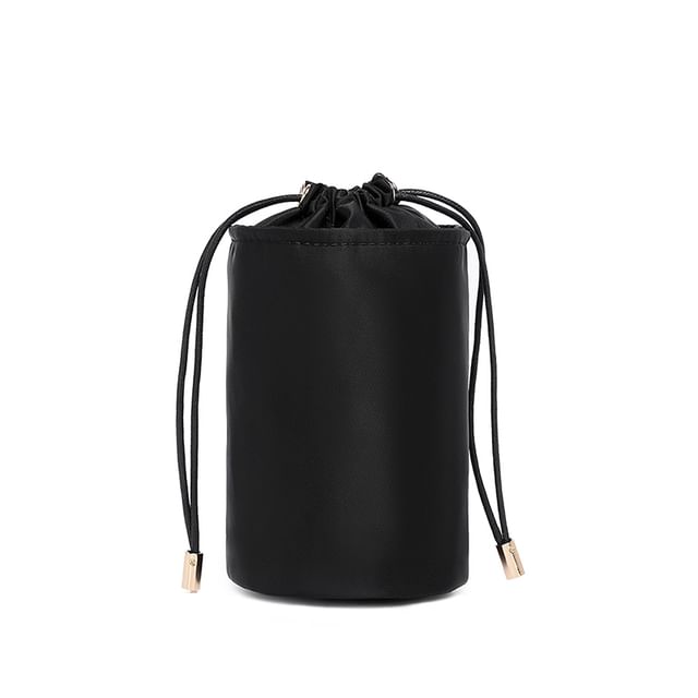 Melois-Plain Drawstring Bucket Makeup Pouch