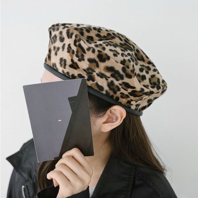 SeoulPop-Leopard Beret