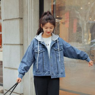 hooded denim jacket