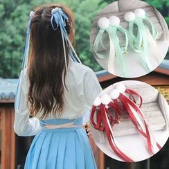 DEBE - Retro Bobble Ribbon Bow Hair Clip DEBE - Retro Bobble Ribbon Bow Hair Clip