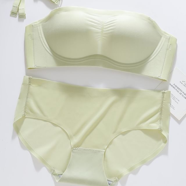 Gecko-Set Seamless Plain Bra Panty