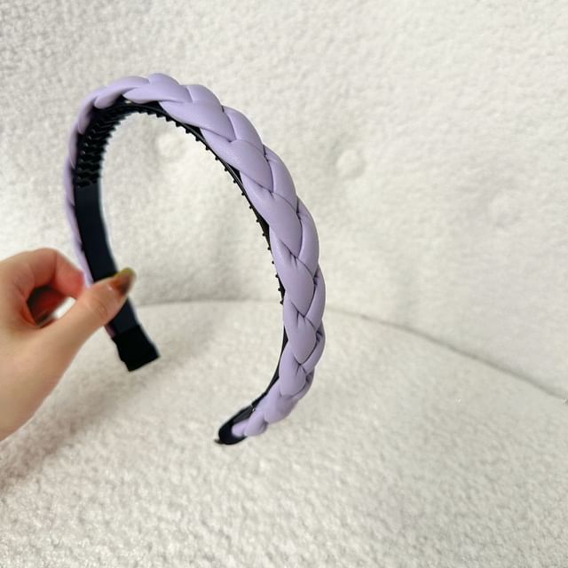 ARSO RASO - Braided Faux Leather Headband | YesStyle display picture 1