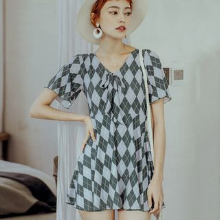 white christmas dresses Maxine: Plus Size One Piece Brushstroke Shimmer Prince Seam Swimdress – Swim  City main image 1