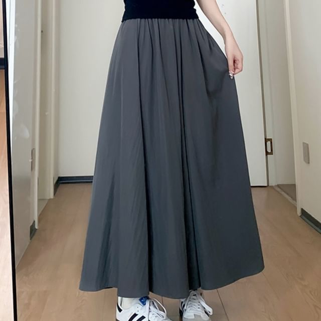Shinsei-High Waist Plain Cropped Culottes