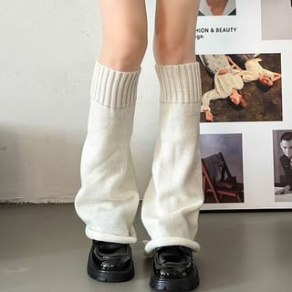 Gentiana-Plain Knitted Leg Warmers
