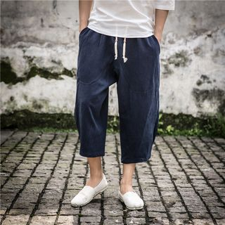 Aozora-Drawstring-Waist Cropped Pants