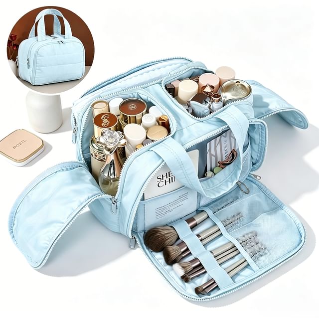 ZenlyHabit-Puffed Nylon Makeup Bag