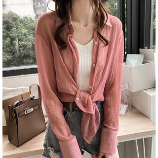 monroll-Collared Plain Shirt