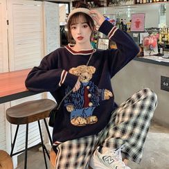 Miaow - Bear Print Sweater / Knit Vest Miaow - Bear Print Sweater / Knit Vest