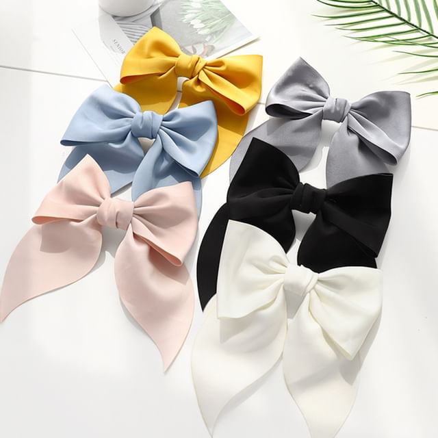 LIDO-Plain Bow Fabric Hair Clip
