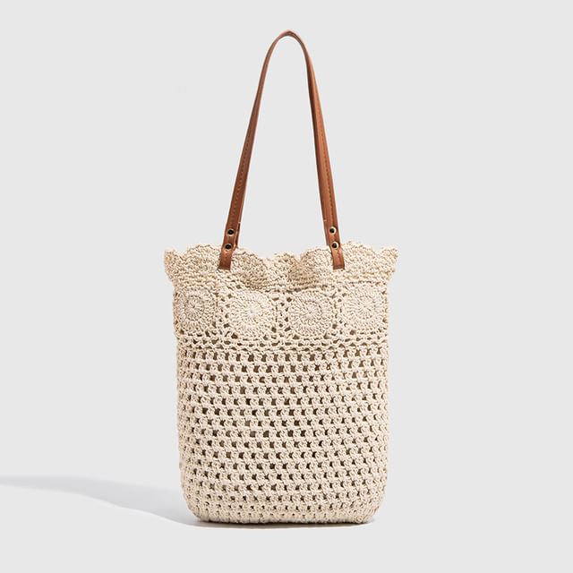 Indenis-Crochet Knit Tote Bag