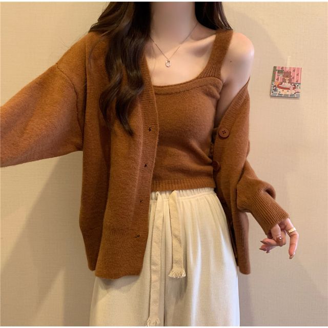 VWRUSTIC KNIT CARDIGAN セットアップ COMBINATION KNIT CARDIGAN - Blue | ZARA United States