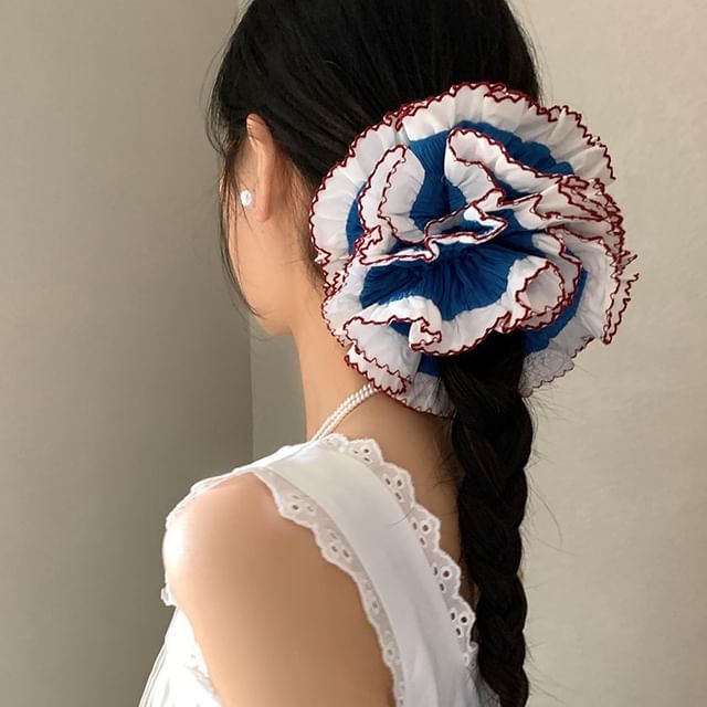 Show Mind-Accordion Layered Fabric Scrunchie Set