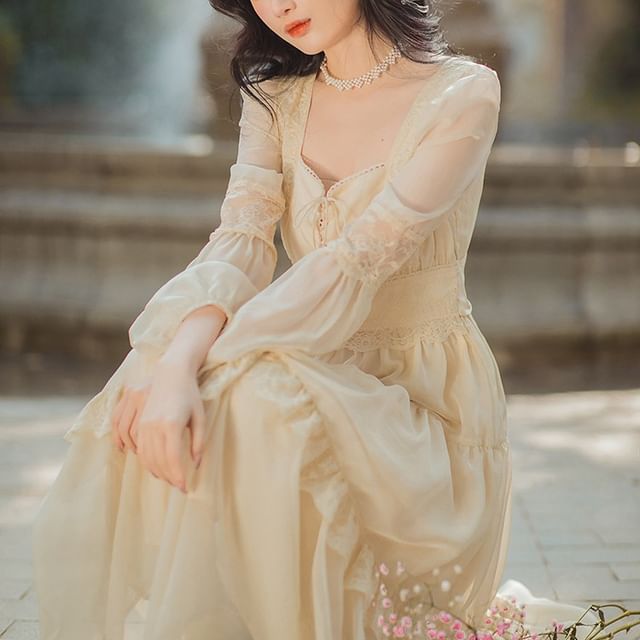 chinese dress ladies Tulle A-line Sweetheart Neck Wedding Dresses With Balloon Sleeves, MW949 main image 0